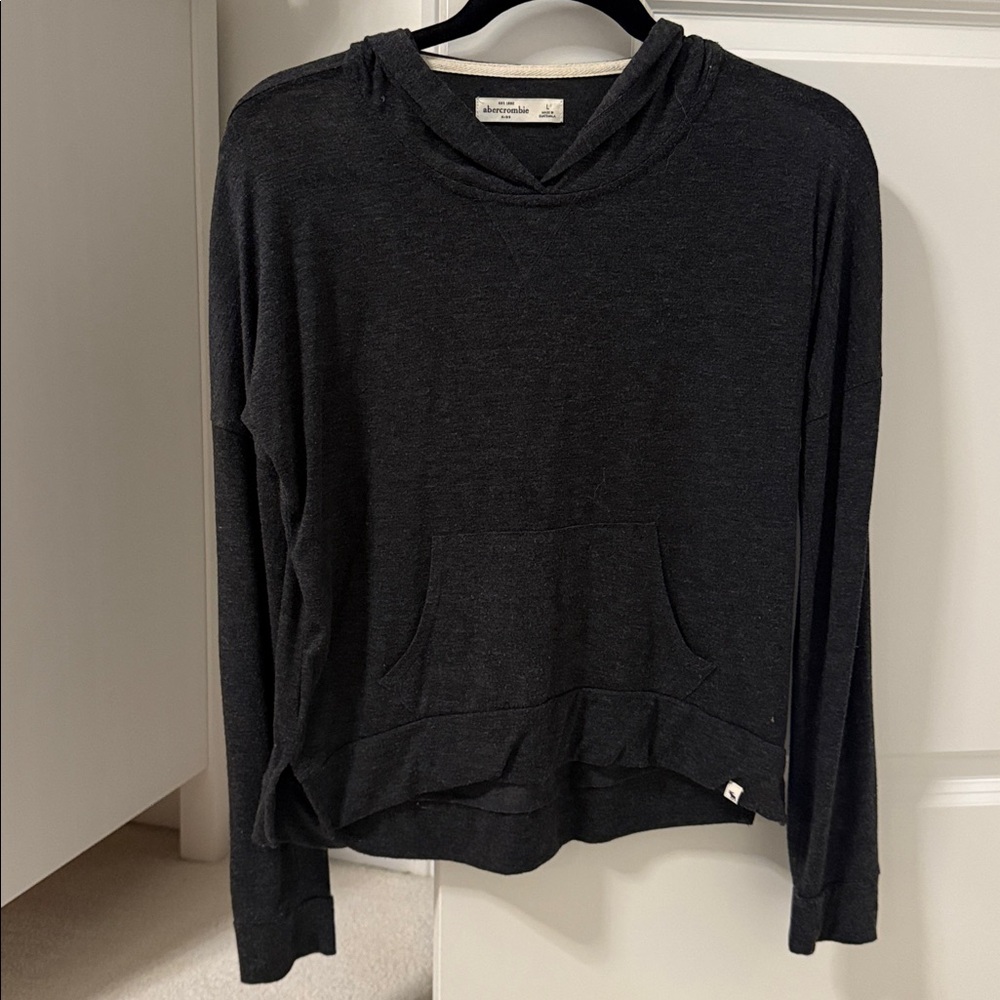 Abercrombie dark grey lightweight pullover hoodie